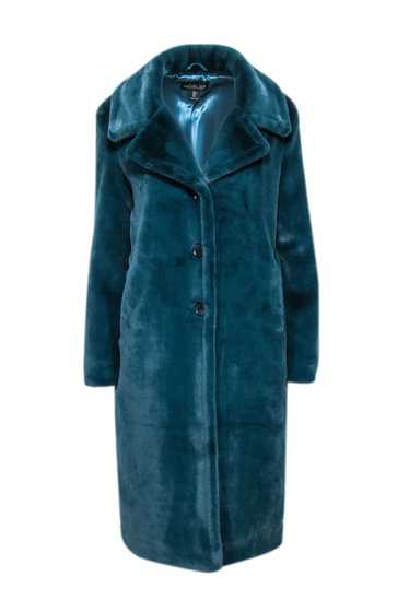 Rachel Zoe - Teal Faux Fur Long Coat Sz S