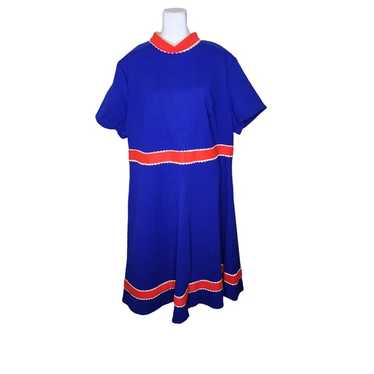 Vintage 60s Mod ALine Preppy Dress Womens Plus Si… - image 1