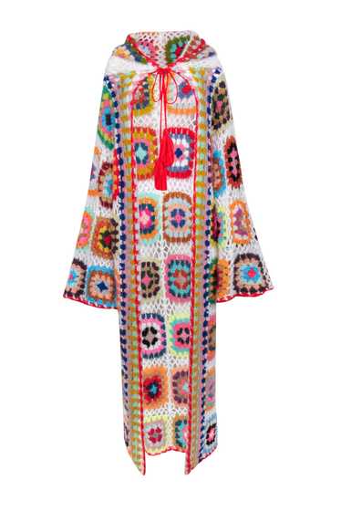 Saachi - Rainbow Square Crochet Hooded Kimono One 