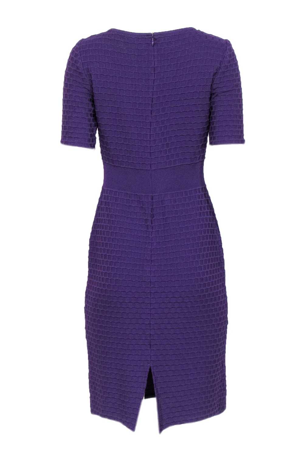 St. John - Purple Textured Knit Sheath Dress Sz 4 - image 3