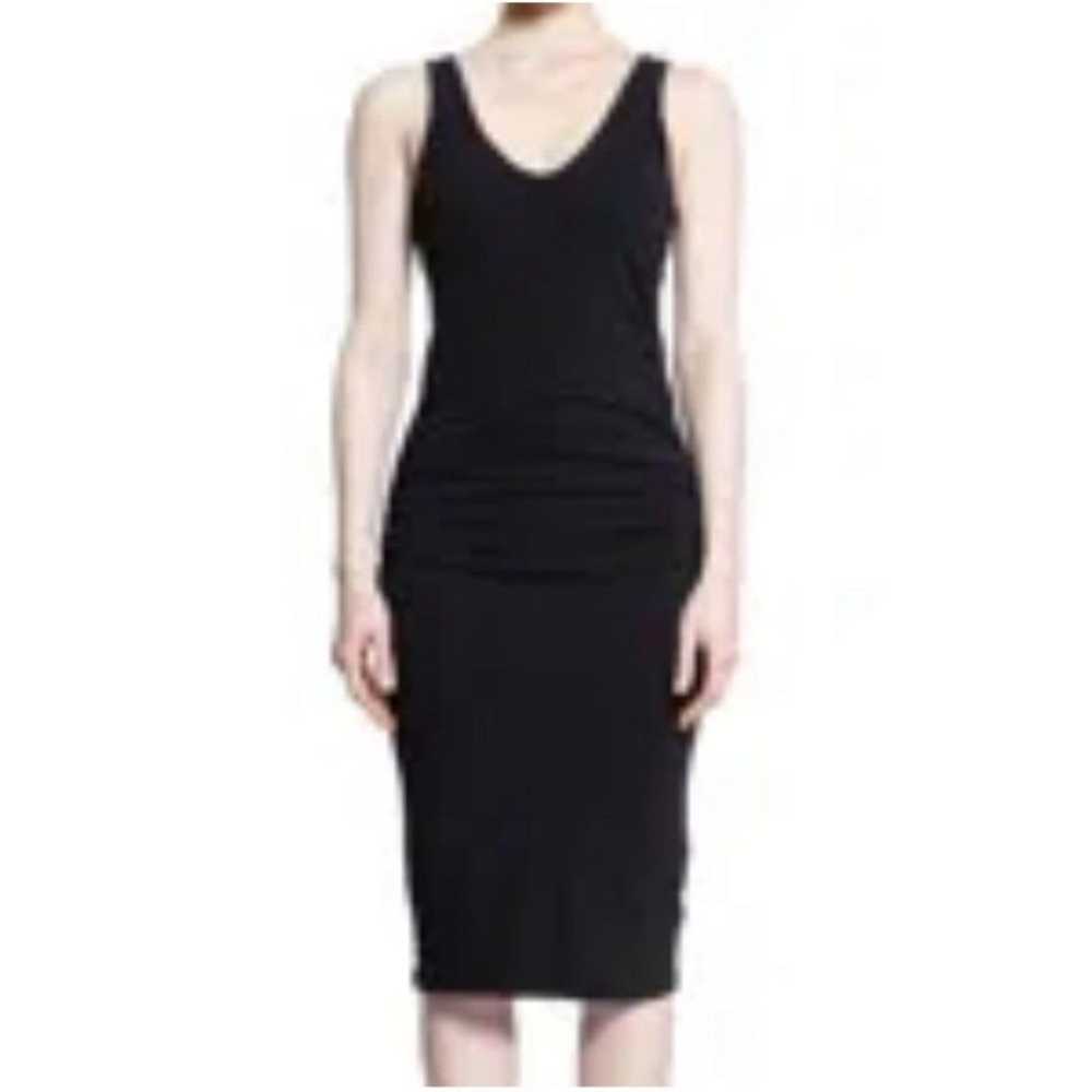 NWT James Perse Dress Skinny Sheath in Black Ruch… - image 1