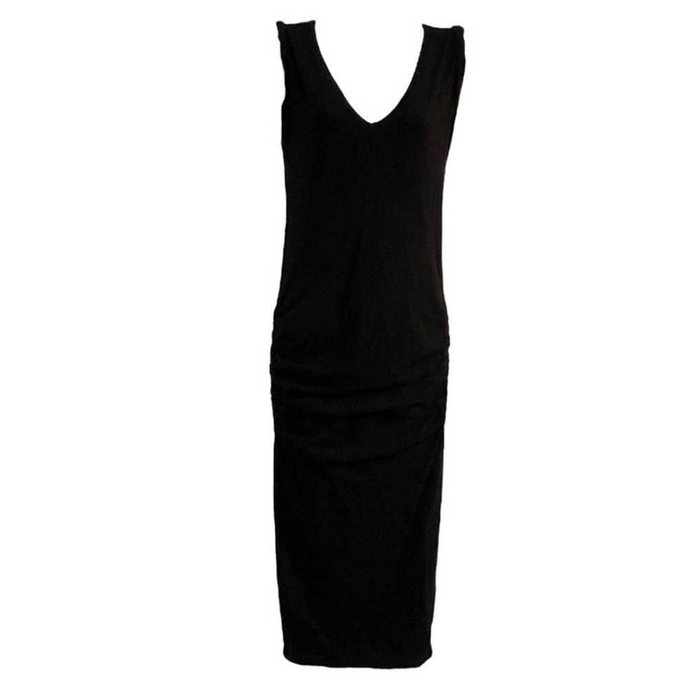 NWT James Perse Dress Skinny Sheath in Black Ruch… - image 2