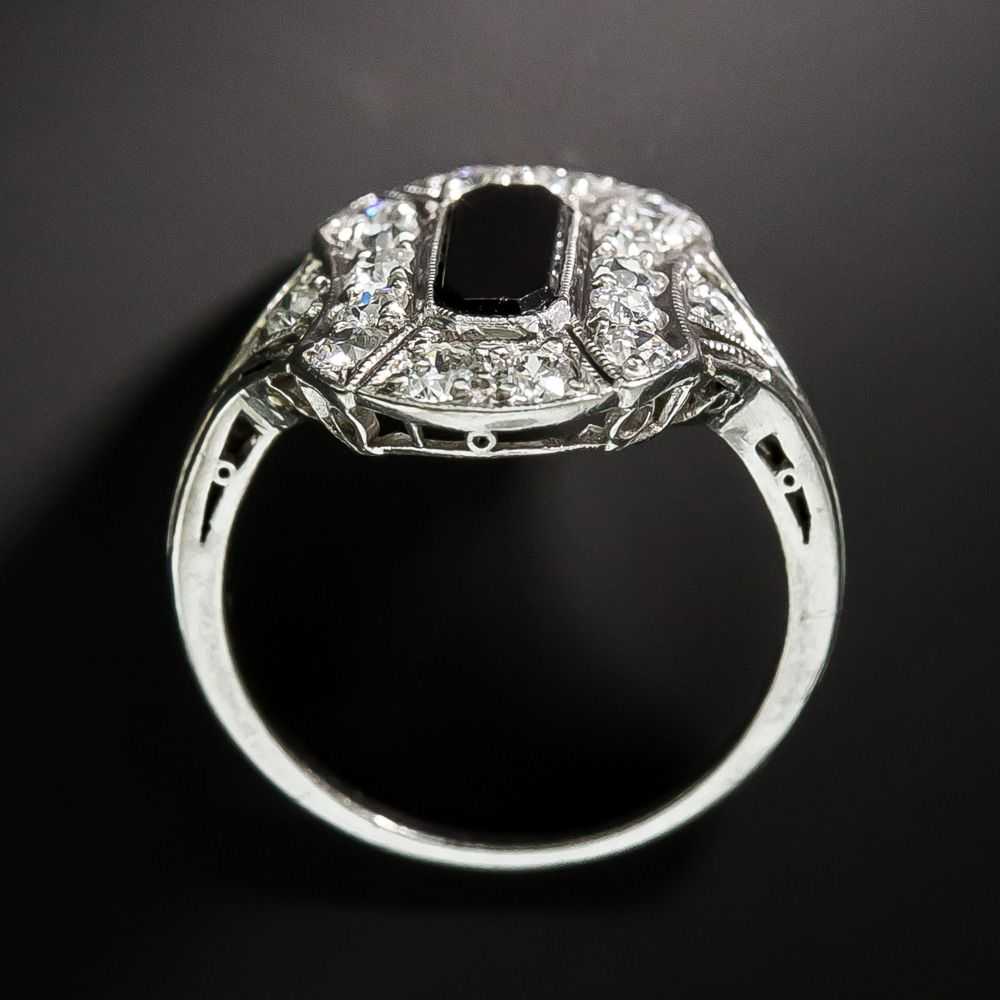 Art Deco Onyx and Diamond Dinner Ring - image 3