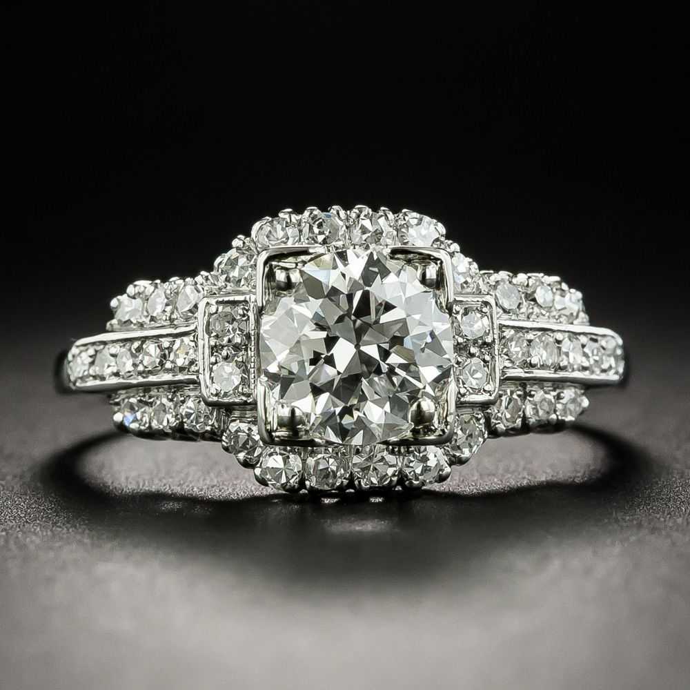 Late-Art Deco 1.17 Carat Diamond Engagement Ring … - image 1