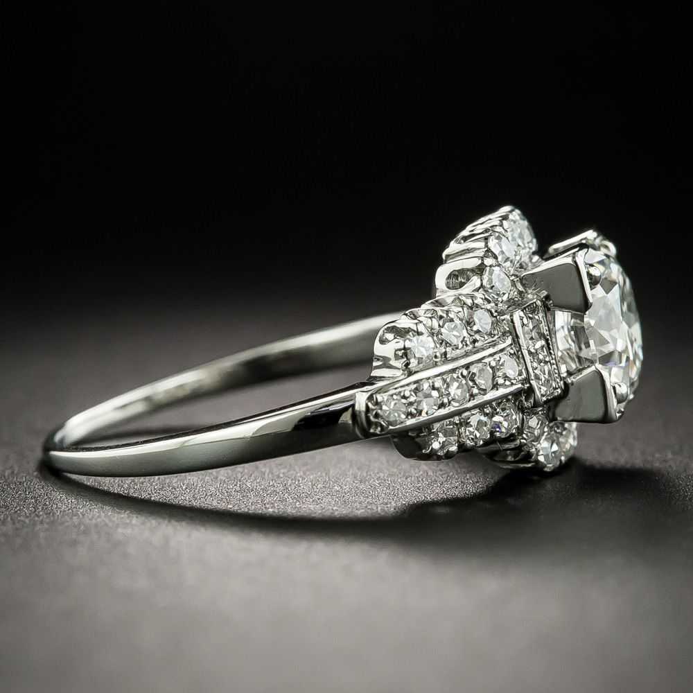 Late-Art Deco 1.17 Carat Diamond Engagement Ring … - image 3