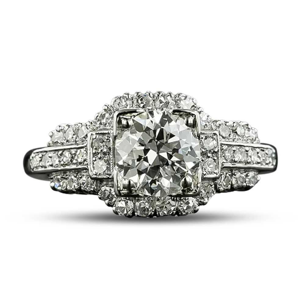 Late-Art Deco 1.17 Carat Diamond Engagement Ring … - image 5