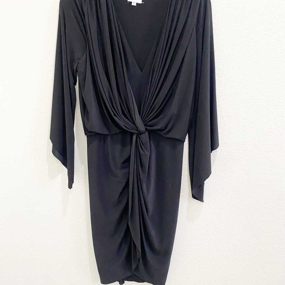 MISA Black Wrap Front Cocktail Dress XS - image 6