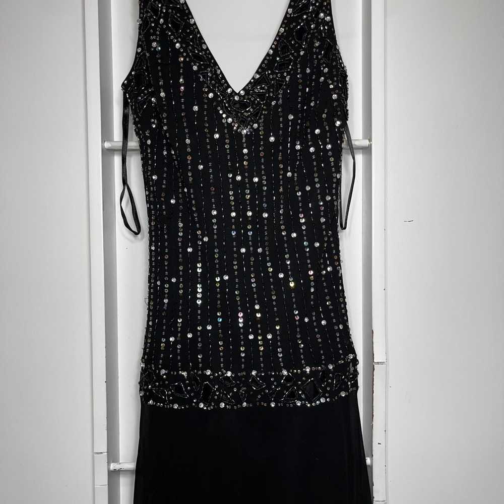 Sue Wong Nocturne 100% Silk Vintage Beaded Gatsby… - image 3