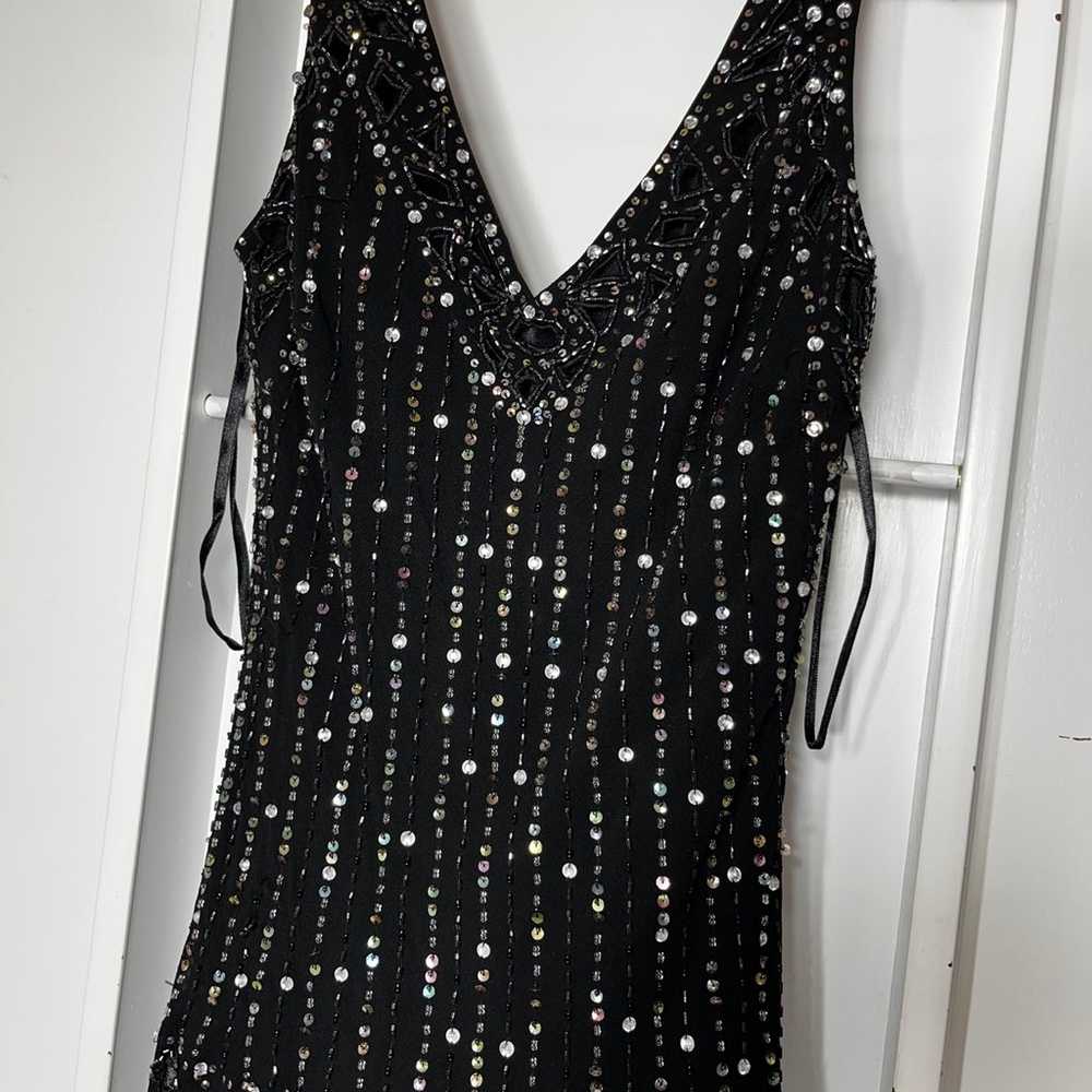 Sue Wong Nocturne 100% Silk Vintage Beaded Gatsby… - image 5