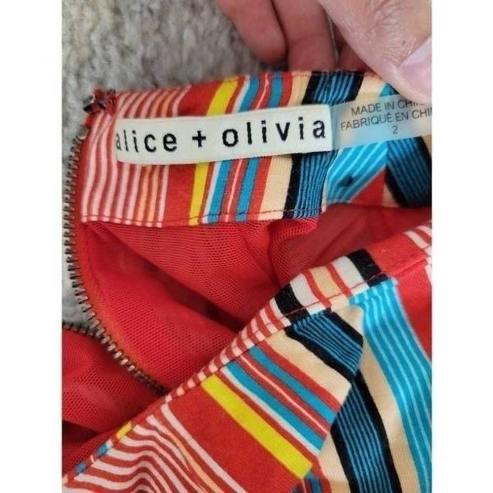 Alice + Olivia Delora Dress Sport Stripe Multi 2 - image 8