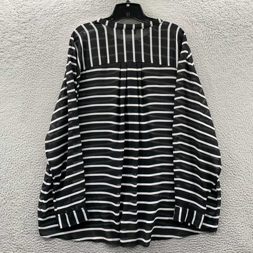 Vintage ANA Blouse Womens 3X Top Striped Long Sle… - image 2