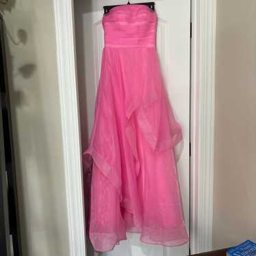 Pink strapless prom dress