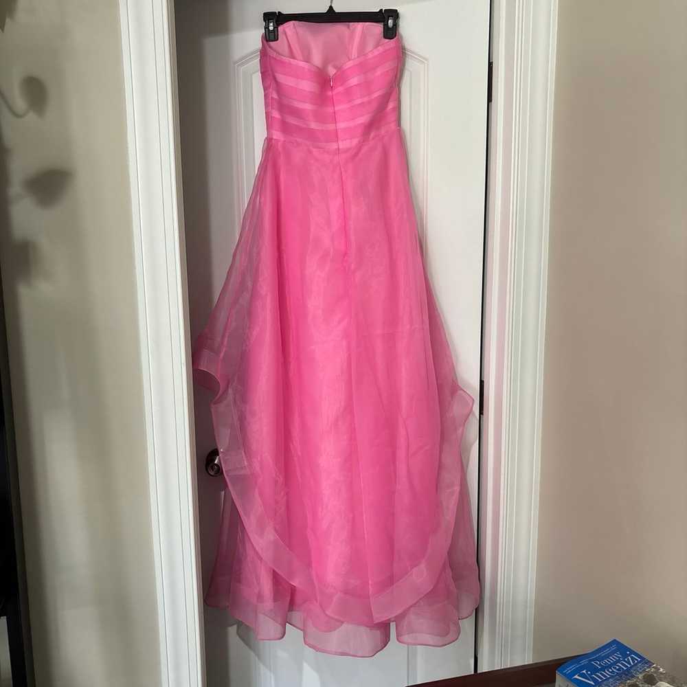 Pink strapless prom dress - image 2