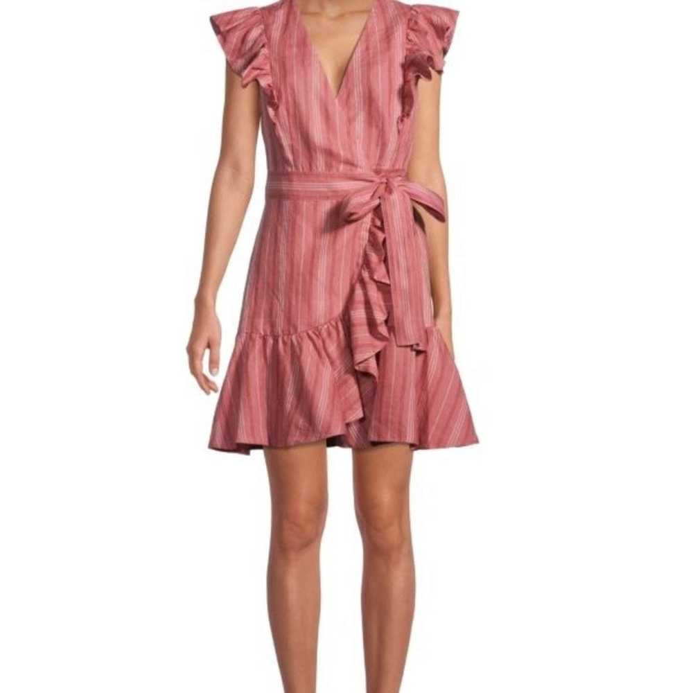 Rebecca Taylor Striped Linen Wrap Dress - image 1