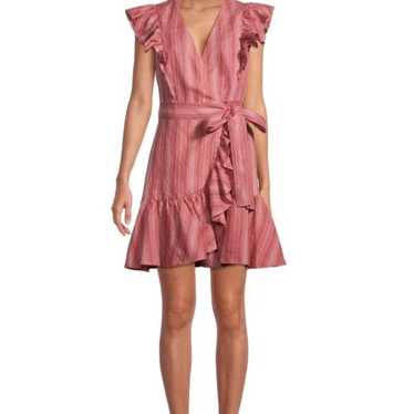 Rebecca Taylor Striped Linen Wrap Dress - image 1