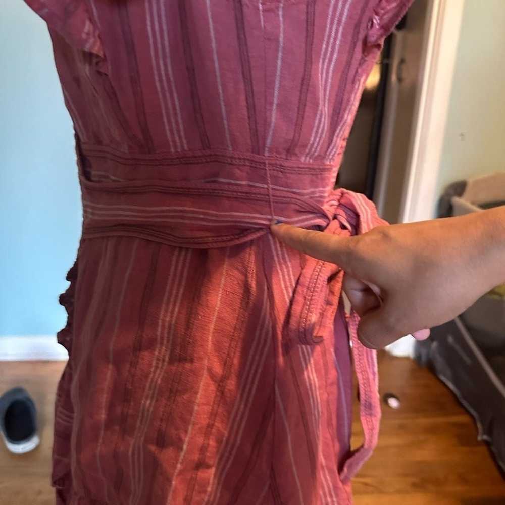 Rebecca Taylor Striped Linen Wrap Dress - image 4