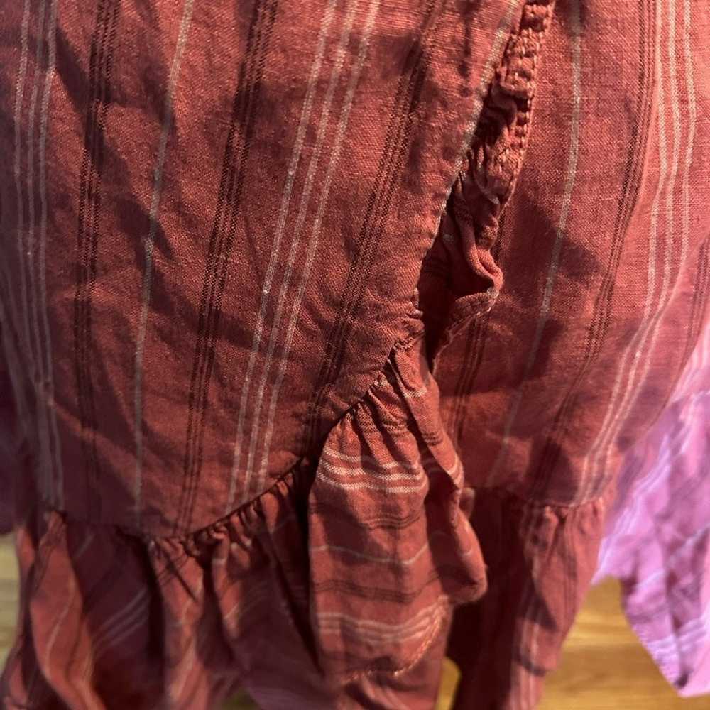 Rebecca Taylor Striped Linen Wrap Dress - image 6