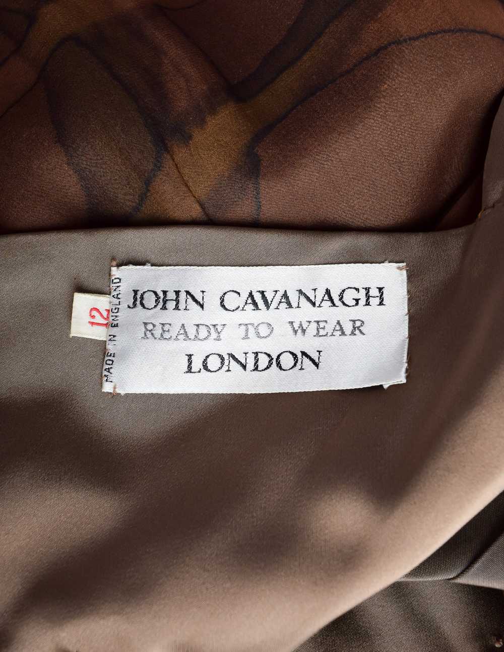 John Cavanagh Vintage 1960s Brown Floral Hand Pai… - image 10