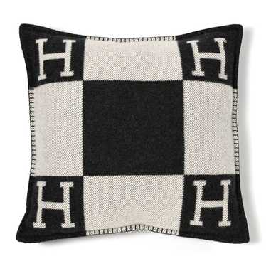 HERMES Wool Cashmere Avalon Pillow PM Ecru Gris F… - image 1