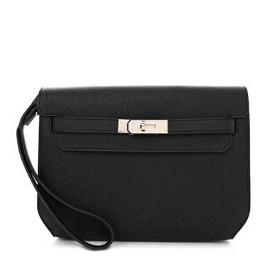 HERMES Togo Kelly Depeches 25 Pouch Black