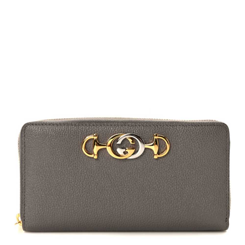 GUCCI Grainy Calfskin Zumi Zip Around Wallet Dust… - image 1