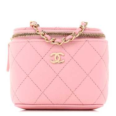 CHANEL Caviar Quilted Mini Vanity Case With Chain 