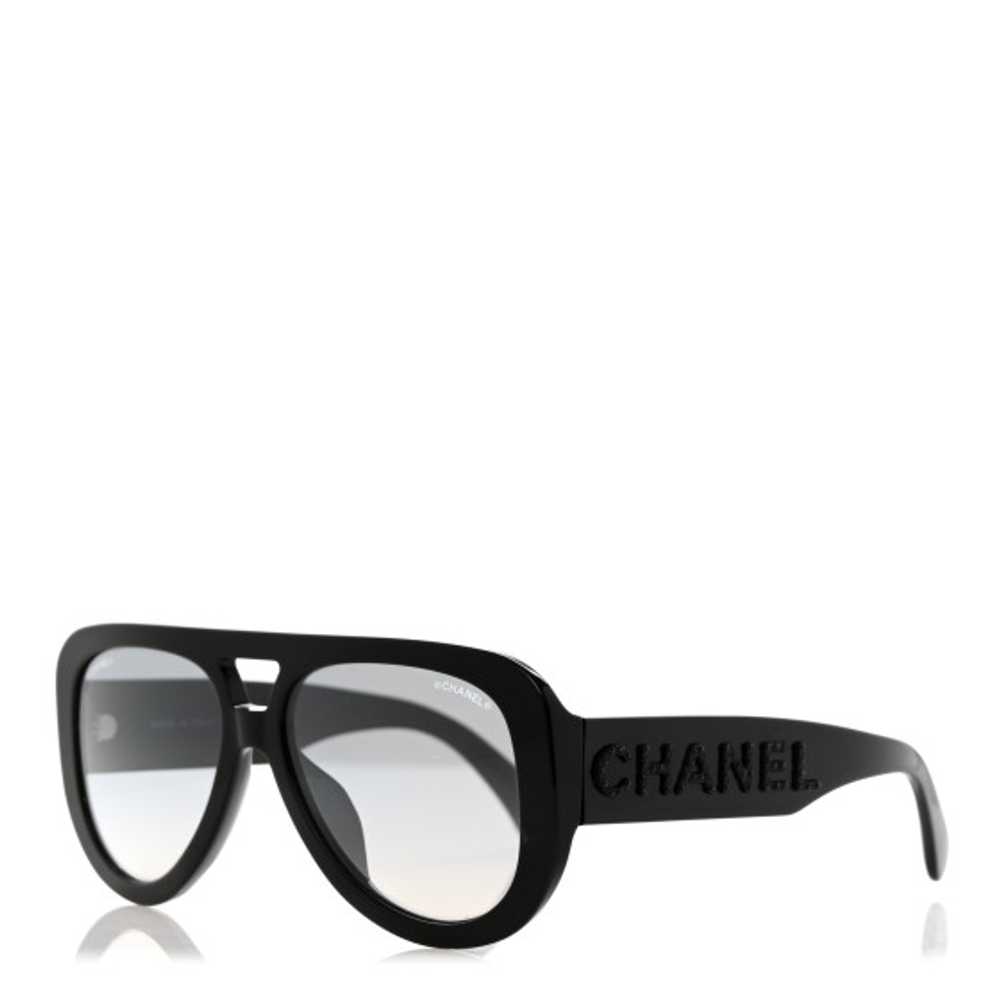 CHANEL Resin Polarized Sunglasses 5423-B Black - image 1