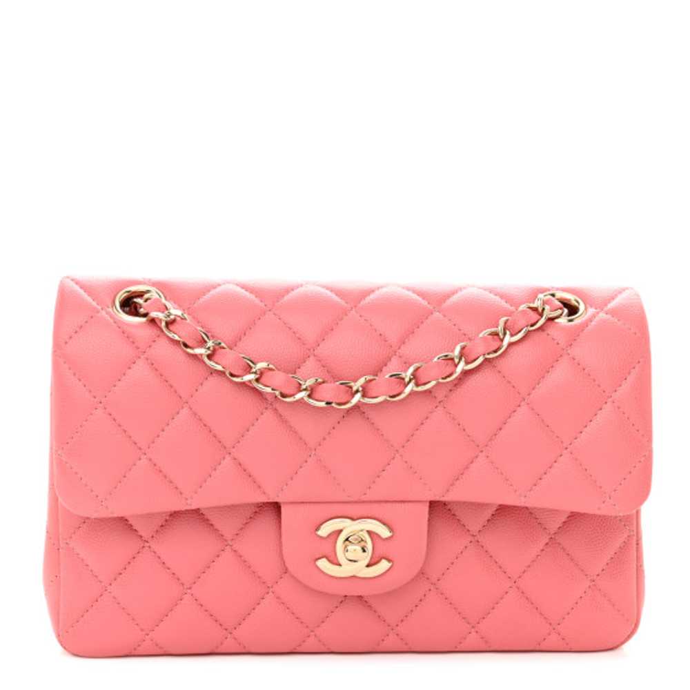 CHANEL Caviar Quilted Small Double Flap Pink - image 1