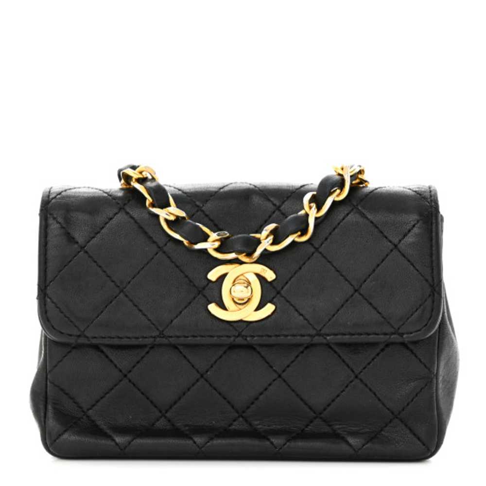 CHANEL Lambskin Quilted Extra Mini Flap Black - image 1