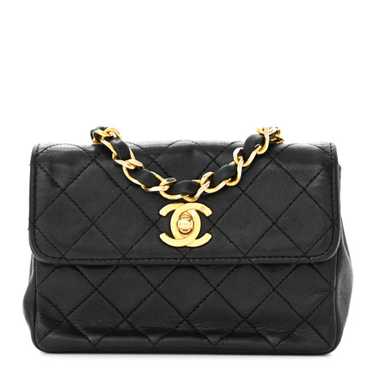 CHANEL Lambskin Quilted Extra Mini Flap Black - image 1