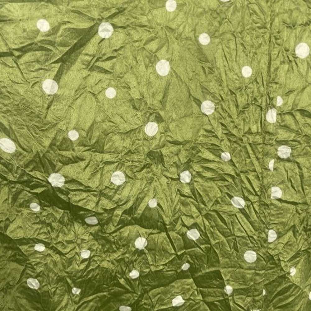 GANNI Lime Green Polka Dot Crinkle Maxi Dress Cut… - image 10