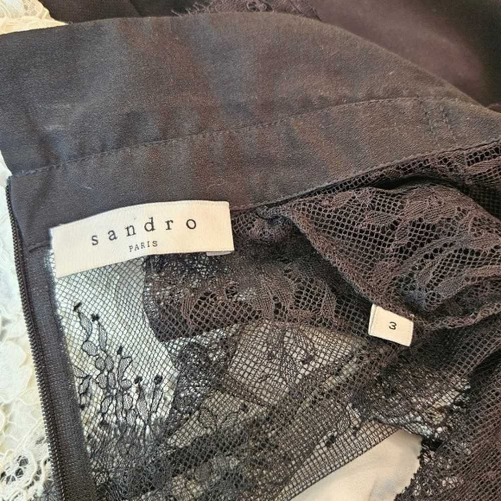 Sandro Pessy Lace Jumpsuit size 3 US 8 Black Whit… - image 10