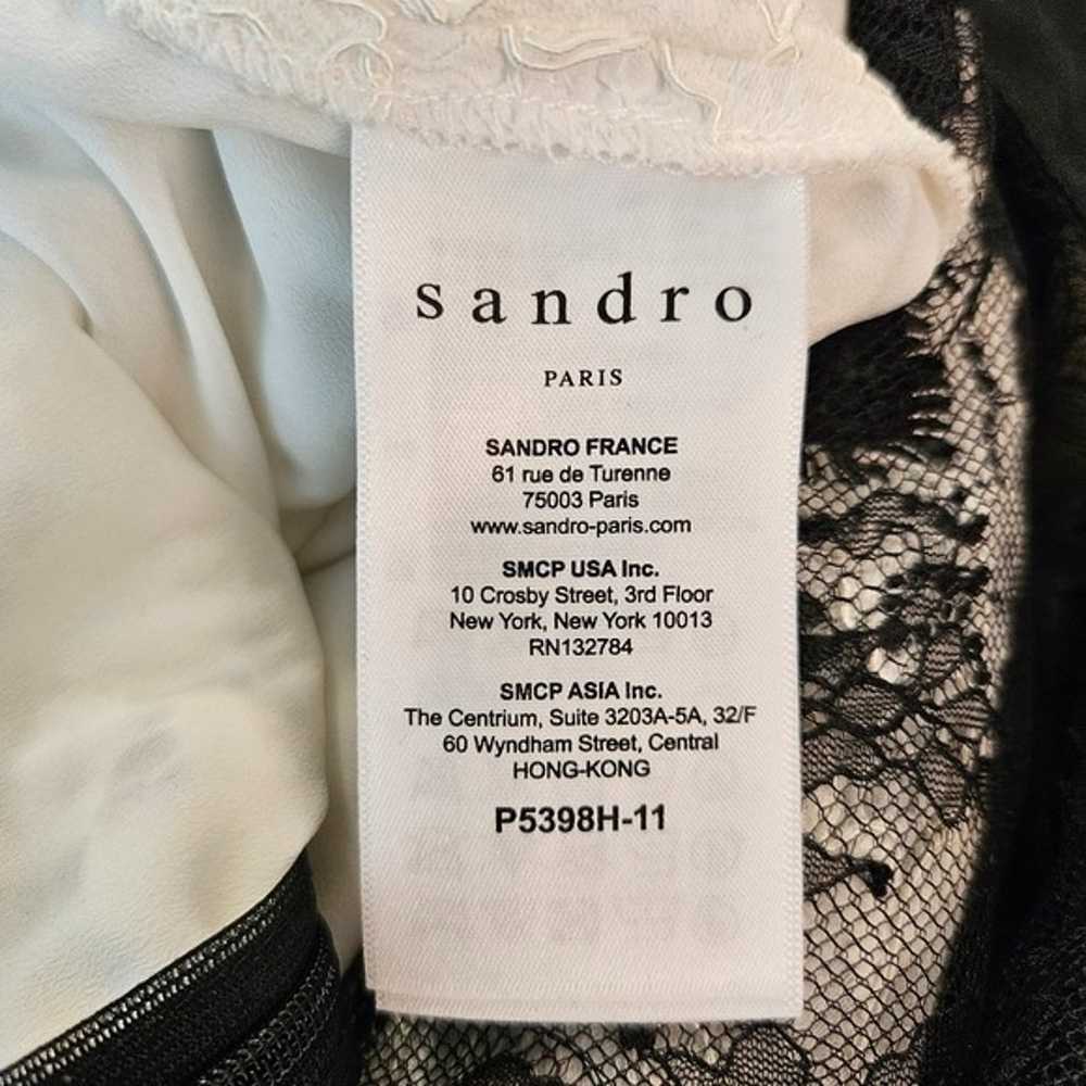 Sandro Pessy Lace Jumpsuit size 3 US 8 Black Whit… - image 11