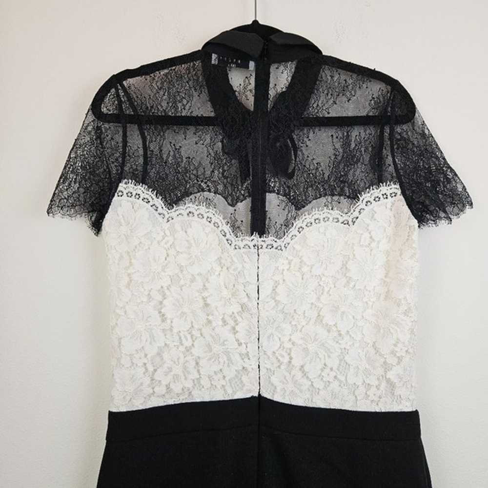 Sandro Pessy Lace Jumpsuit size 3 US 8 Black Whit… - image 8