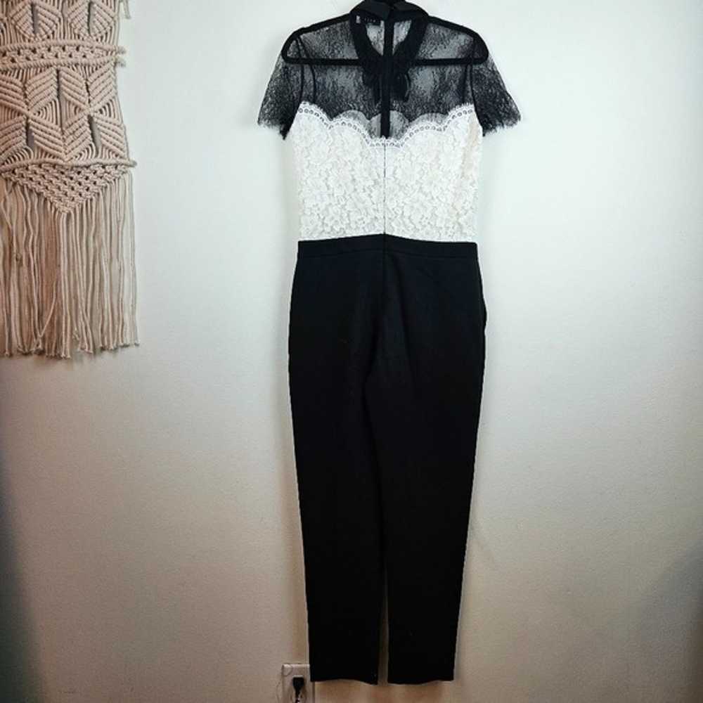 Sandro Pessy Lace Jumpsuit size 3 US 8 Black Whit… - image 9