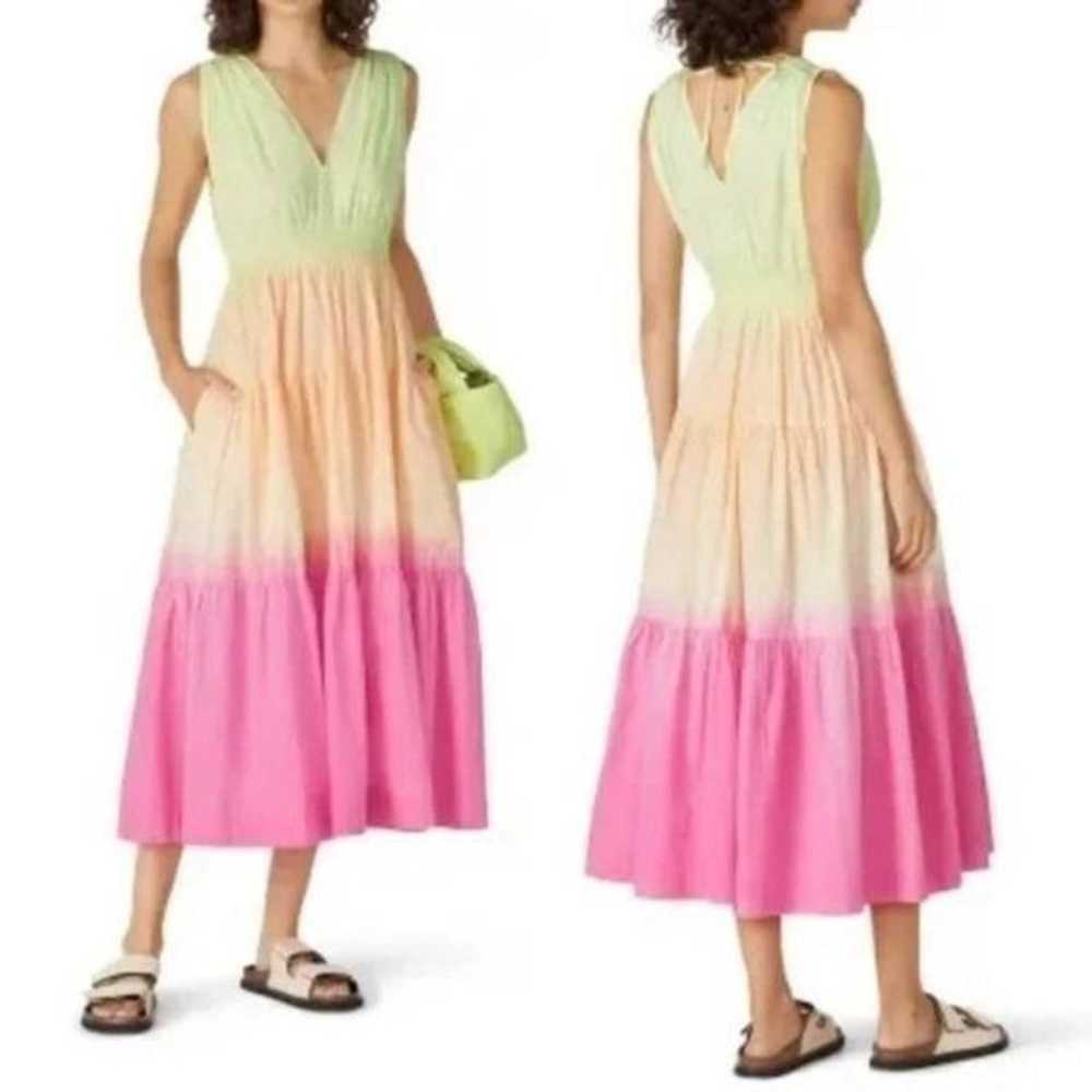S/W/F Sunset Tiered Ombre 100% Cotton Maxi Dress … - image 10
