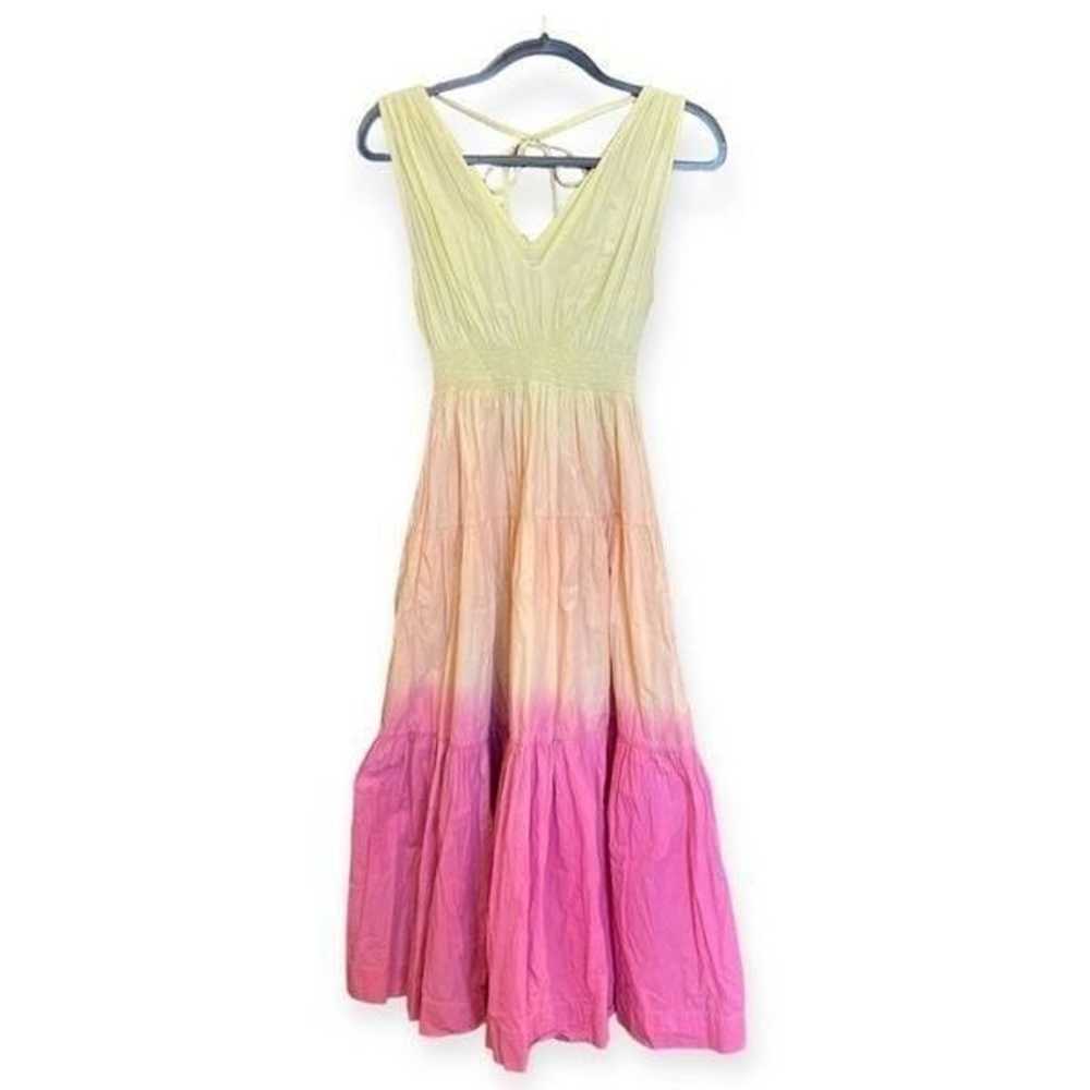 S/W/F Sunset Tiered Ombre 100% Cotton Maxi Dress … - image 2