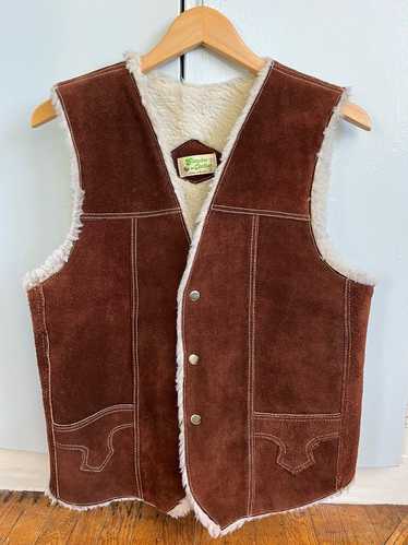 Chocolate brown suede vest (40) | Used, Secondhand