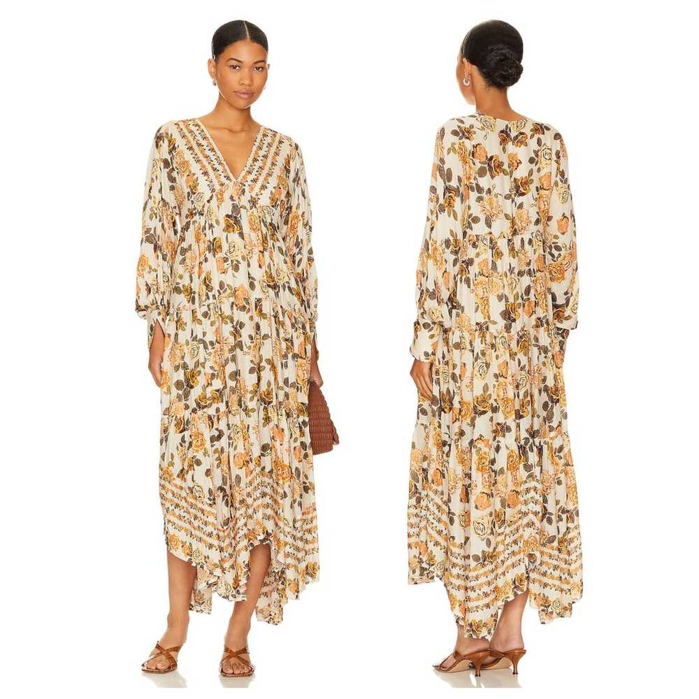 NEW Free People ROBE MAXI ROWS OF ROSES Size Large - image 1