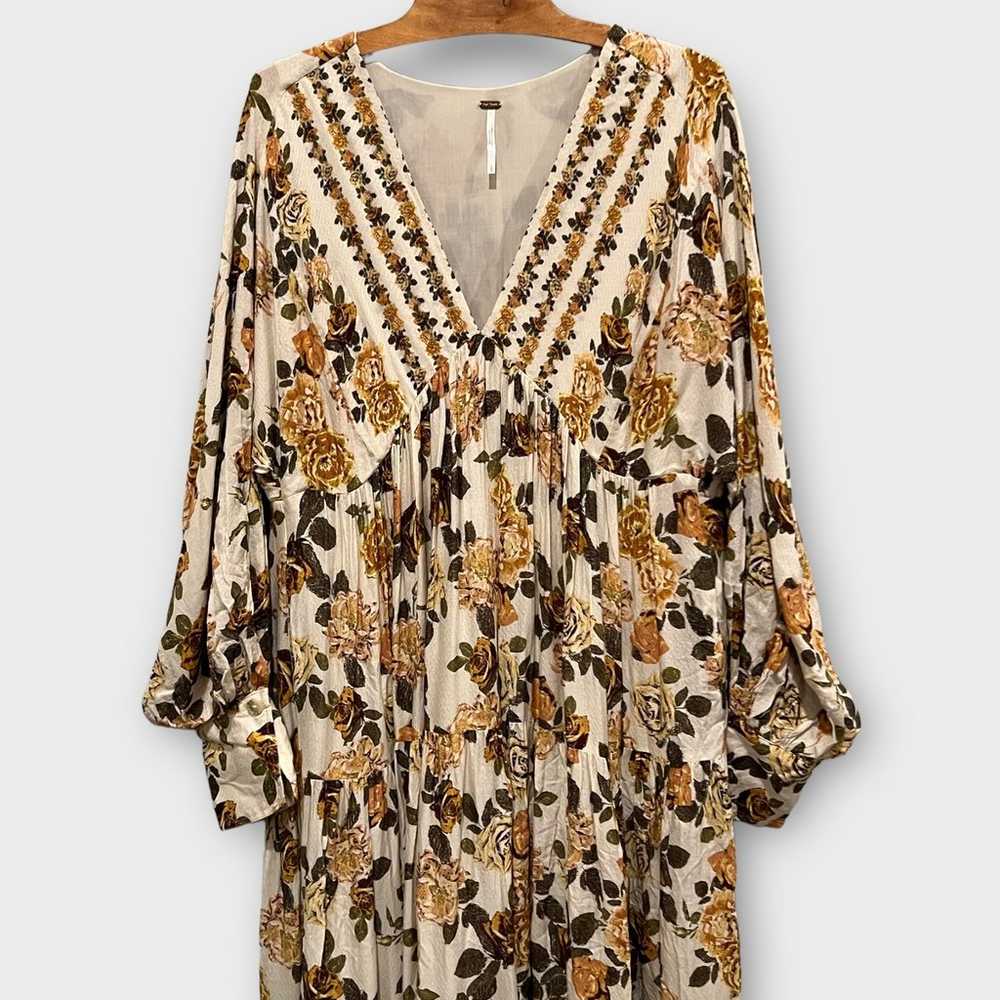NEW Free People ROBE MAXI ROWS OF ROSES Size Large - image 4