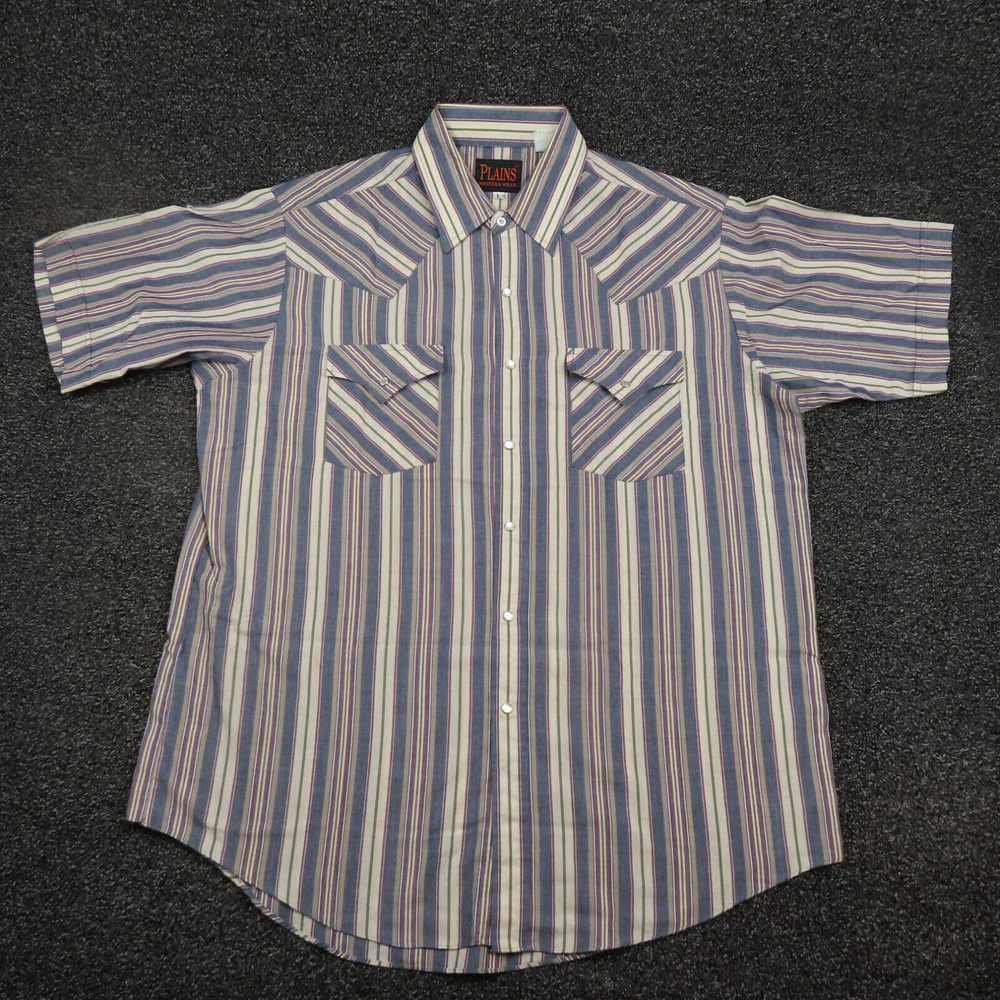 Vintage Plains Western Wear Shirt Adult Large Bla… - image 1