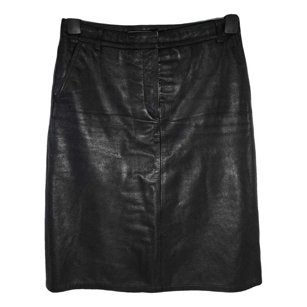 Farhi by Nicole Farhi Leather mid-length skirt - image 1