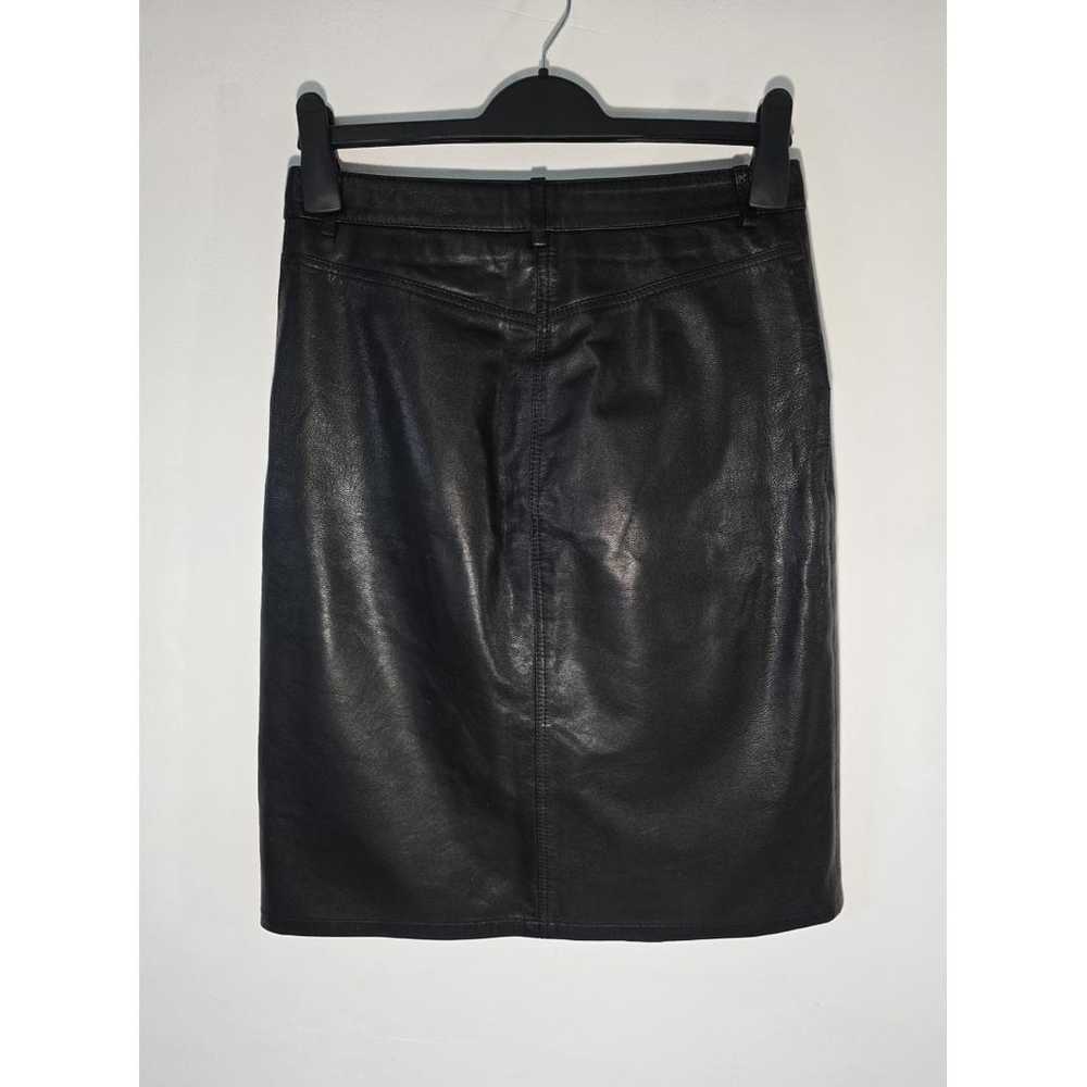 Farhi by Nicole Farhi Leather mid-length skirt - image 3