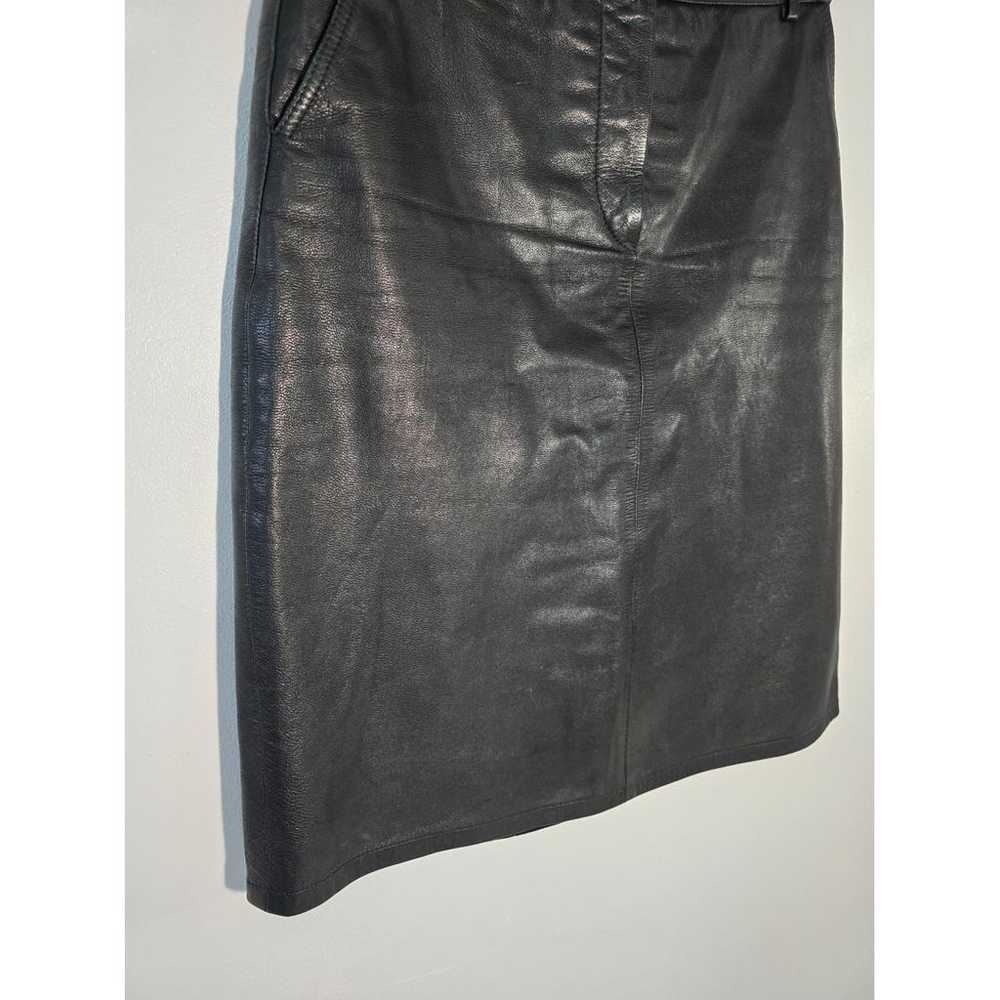 Farhi by Nicole Farhi Leather mid-length skirt - image 5