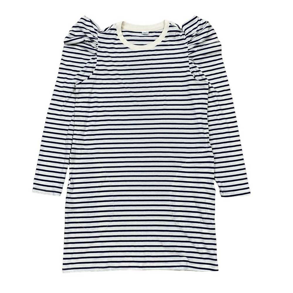 Clare V. Le Puff Striped Ruffle Sleeve Side Pocke… - image 1