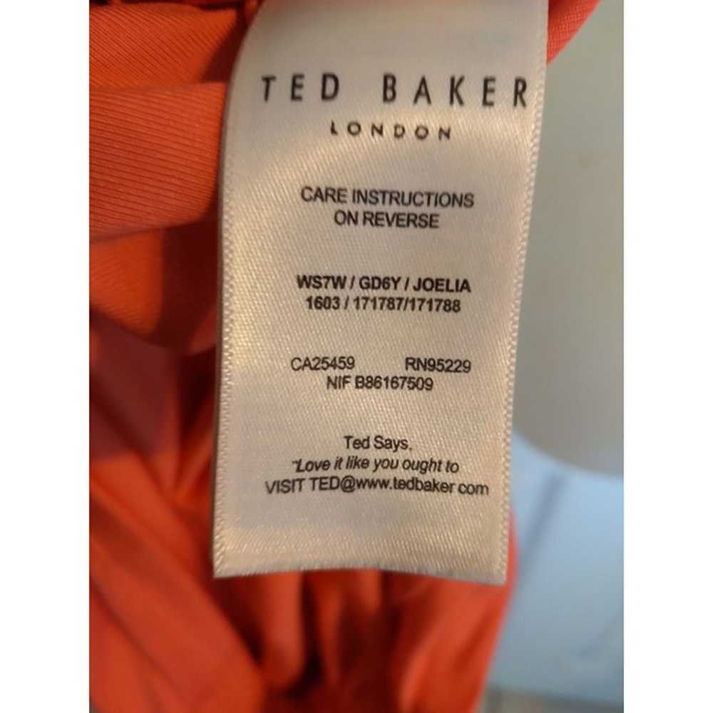 Ted Baker of London Maxi Dress Orange Floral Sz 4 - image 10