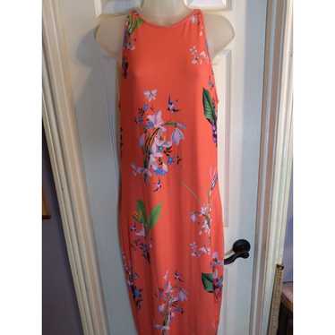 Ted Baker of London Maxi Dress Orange Floral Sz 4 - image 1