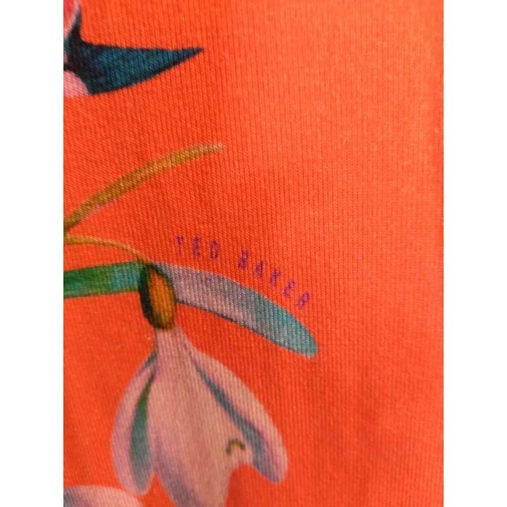 Ted Baker of London Maxi Dress Orange Floral Sz 4 - image 4