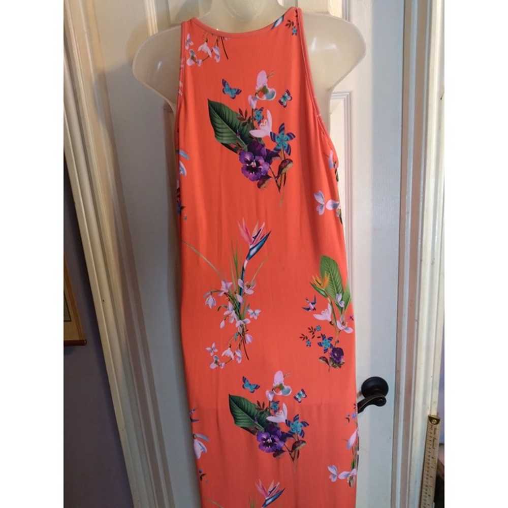 Ted Baker of London Maxi Dress Orange Floral Sz 4 - image 6