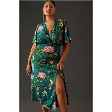 ANTHROPOLOGIE Maeve Buttonfront Shirt Dress Flora… - image 1